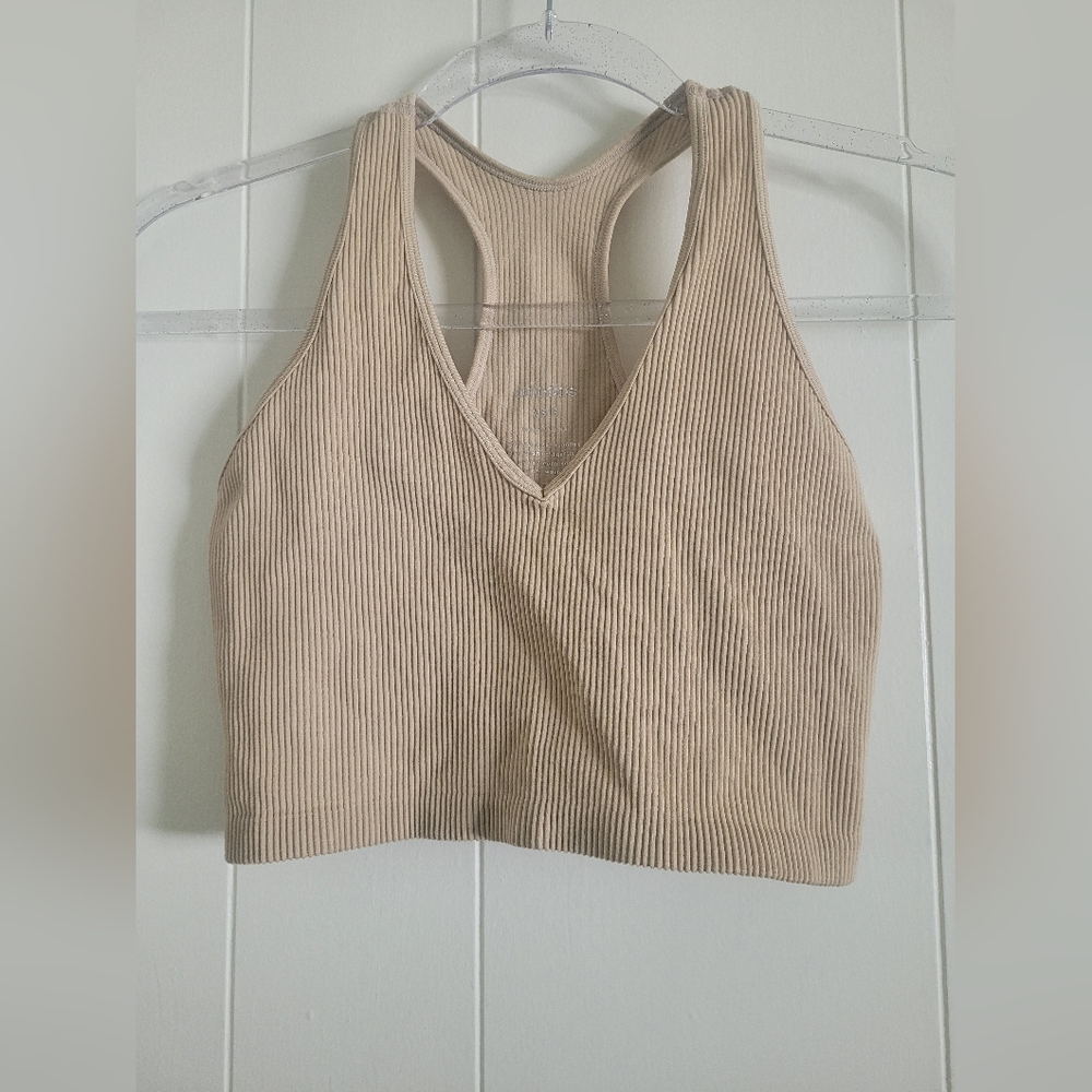 Set of Three Ribbed Racerback Crop Tops - Picture 3 of 5